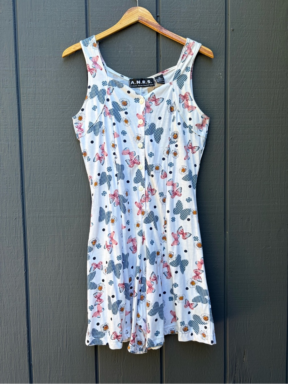 Vintage One-Piece Romper with Pink Butterfly Print NWT Sz M